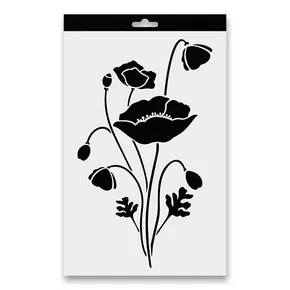 Aladine Plastikschablone - Klatschmohn 20 x 30 cm